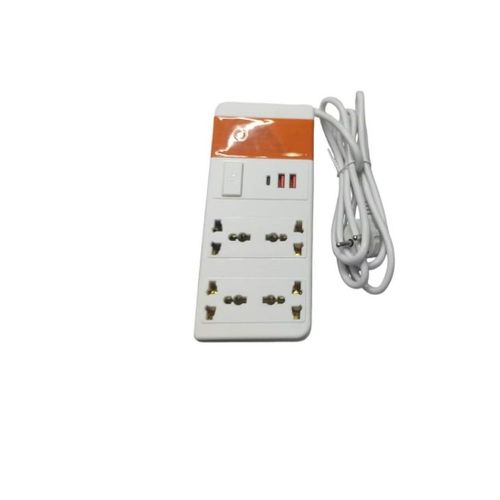 4-Socket Power Strip with 2 USB Ports 2500W 1.5m Extension Cord