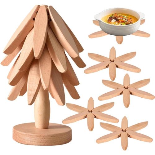Wooden Tree CoastersTree Coasters Set of 4Wooden trivets for hot DishesWooden Coaster Tree Wooden Trivet Tree for Hot Dishes, Pot, Bowl, Coffee, Teapot Wood-4