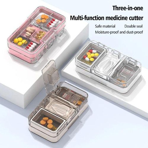 Small or Large Pill Cutter, Pill Splitter, Portable Pill Organizer with Stainless Steel Blade, Pill Divider for Vitamins and Medicines Large Size