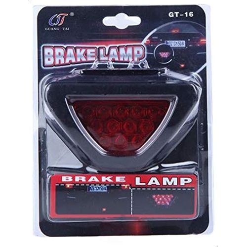 Universal 12 LED Rectangular Rear Brake Light with Flashing for All Bikes and Cars - (Red Light)