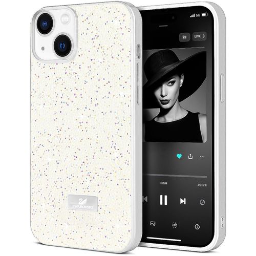 Glitter Rhinestone Protective Case for iPhone 13 / iPhone 14 with Shockproof Design - White 2