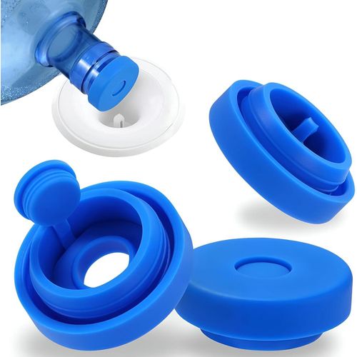 Silicone Reusable Water Bottle Cover - Fits 2 to 5 Gallons, Spill-Proof Cap for Secure Water Storage, Flexible 55mm Lid for Fresh and Clean Drinking Experience (3pcs)
