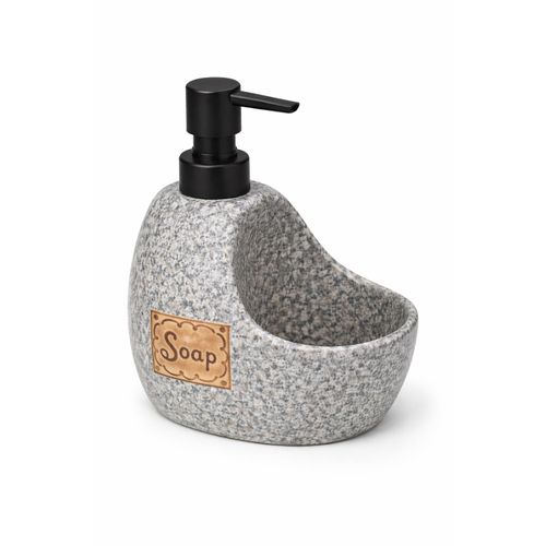 Liquid soap dispenser with built-in sponge holder stylish white ceramic finish for kitchen and bathroom