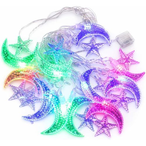 حبل إضاءة كريستالي أبيض فاخر كبير منقرش – زينة رمضان والمناسبات، 12 لمبة - روكسي ستور (K-2)