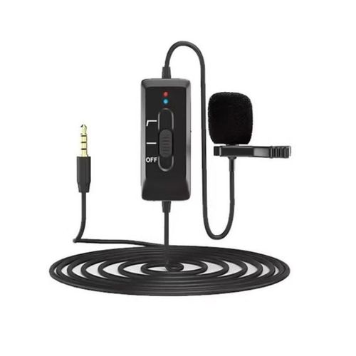 KM-D1 Wired Lavalier Microphone for Camera and Phone - Black