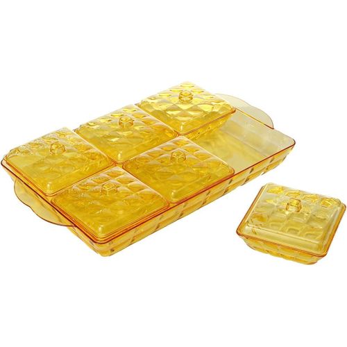 Turkish Nuts Plate ,5 Holes - Yellow