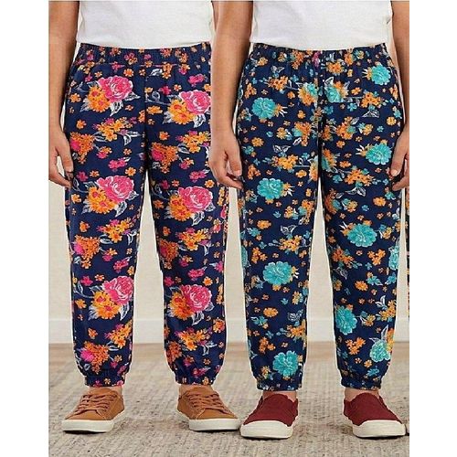 Children's Floral Print Trousers Set, Assorted Colors-Suitable for ages 6-8 years.