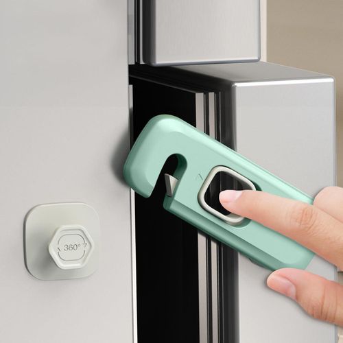 Multi-Use Baby Safety Locks for Cabinets & Fridge, Child Proof Adhesive Latch Set of 3, No Drill Easy Install Drawer & Door Safety Straps for Home Protection