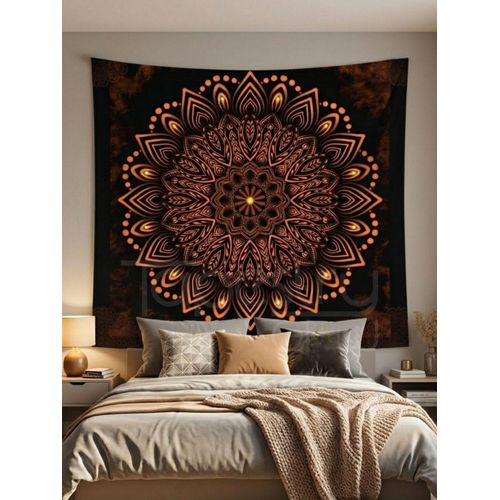 Golden Mandala Wall Tapestry