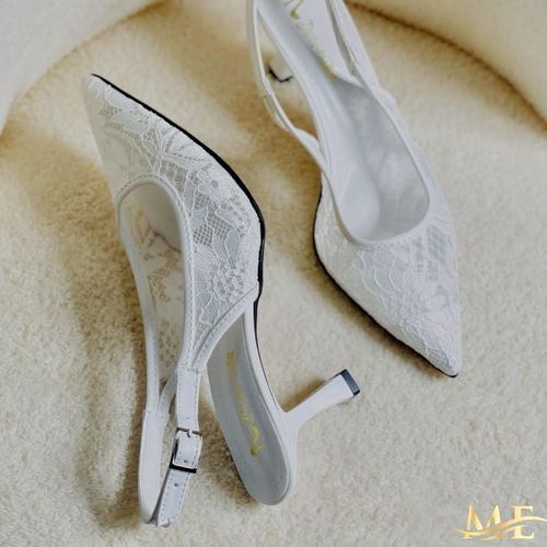 Women’s White Lace High Heel