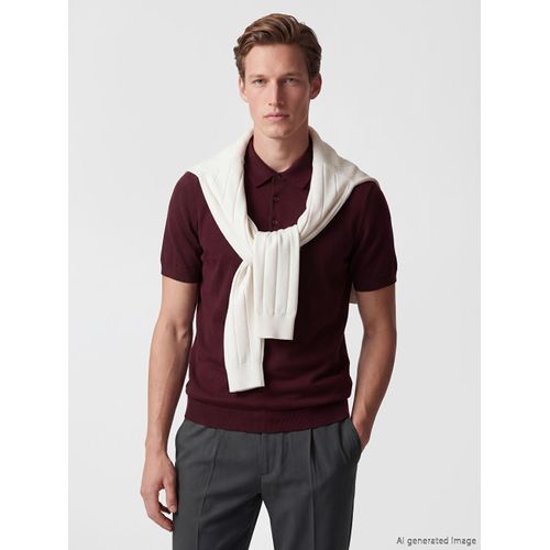 Short Sleeve Polo Collar Men's Knitwear Sweater