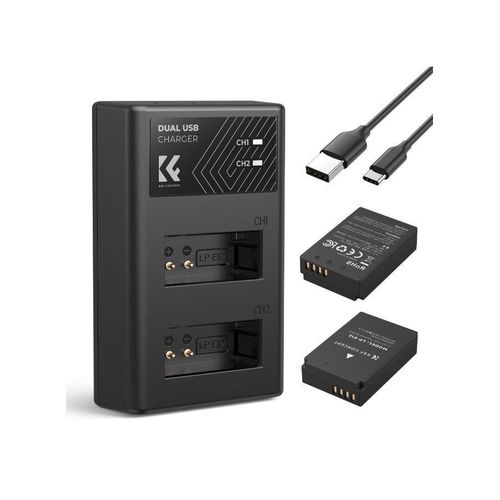K&F Concept Dual LP-E12 High-Capacity Battery & Dual USB Charger Kit