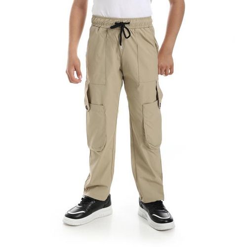 Beige Cargo Pants With Pockets