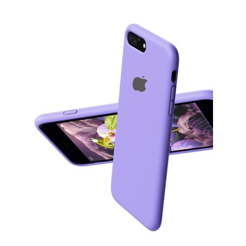Compatible with iPhone 7/8 Plus Case 6.5 Inch Slim Liquid Silicone 4 Layers Soft Gel Rubber Shockproof Protective Phone Case with Anti Scratch Microfiber Lining (light purple)
