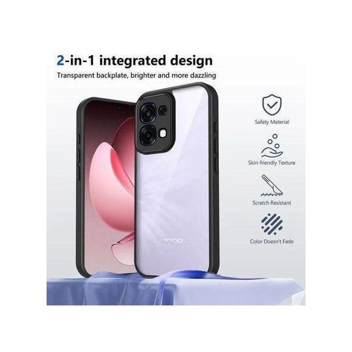 OPPO A6 Pro Shockproof Drop-Proof Case with Full Protection and Camera Shield (OPPO A6 Pro Cover), Transparent with Black Frame