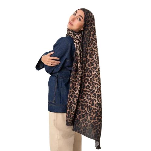 Leopard Print Hijab Scarf Soft Lightweight Women’s Headscarf