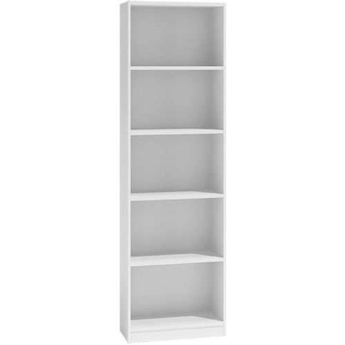 WHATSIZE ENTERPRISE - 5 Tier Bookcase - White Book Shelf for Living Room, Study, Bedroom or Office - Wooden Cube Shelving Unit