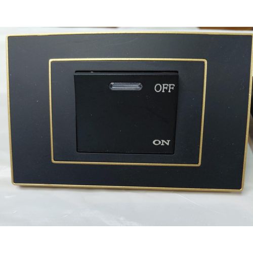 45A Air Conditioner Switch Premium Black with Gold Frame 25 Years Warranty