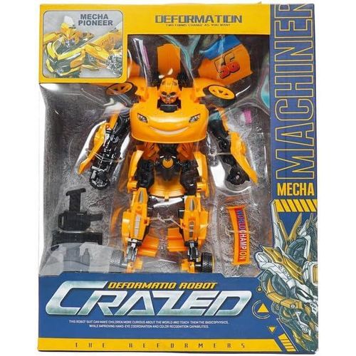 Manual Transformer Toy Turns to Arabic for Boys - Yellow and Black Ofer-333