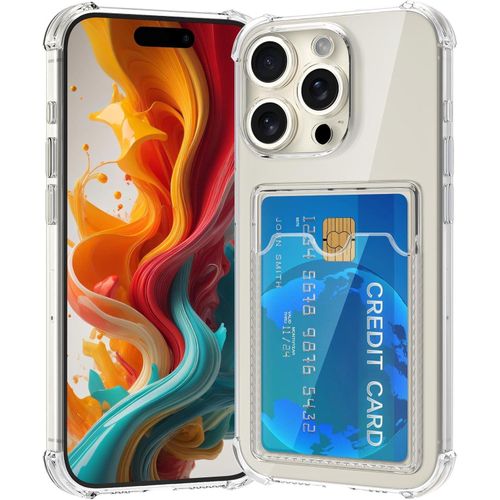 Reppo Protective Case Compatible with iPhone 16 Pro Max with Card Holder, Slim Soft Clear Wallet Case, Shockproof and Scratch Resistant for iPhone 16 Pro Max