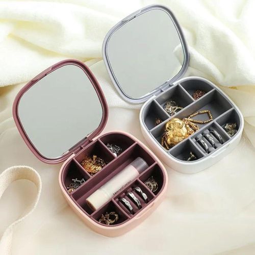 Small Travel Jewelry Box, Portable Storage Case for Rings Earrings Necklaces Bracelets Leather Jewelry Organizer Box, Gifts for Girls Women, PU Leather