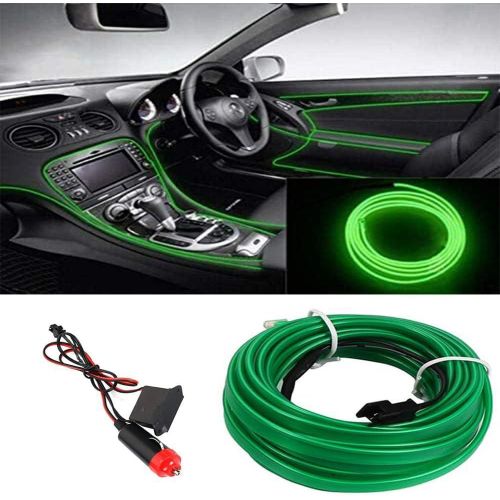 شريط ضوء داخلي للسيارة، شريط ضوء تزييني للسيارة بتصميم فريد، تعديل ضوء LED للسيارة، شريط ضوء نيون مُضيء - 3 أمتار - أخضر