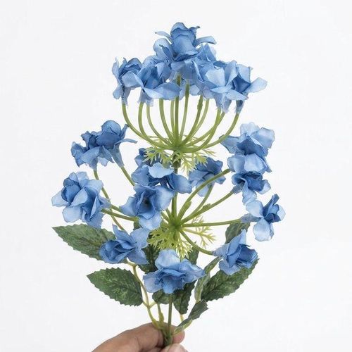 Decorative Artificial Flower Branch with Natural-Looking Design and Elegant Cream Flowers – Realistic Faux Flowers with Green Leaves for Home, Office, Bedroom, Tables and Special Occasions