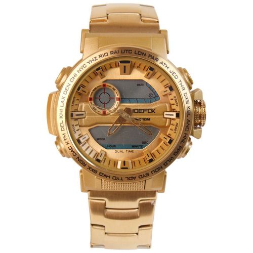 ساعة رجالية كاجوال رقمية و تناظرية - سوار روز جولد