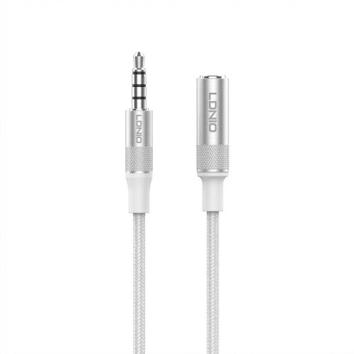 LS-Y81B-50cm 3.5mm to Aux Extension Cable Braided Anti-Tangle Audio Cord with Aluminum Shell Support HD Calls for Headphones Car Speakers - 50cm