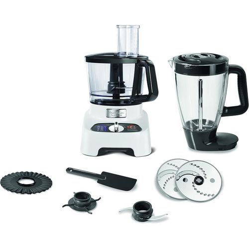 Double Force Food Processor 1000 Watts 27 Functions 3L Bowl 2L Blender Manual Control Panel Easylock Safety System White and Black FP823125