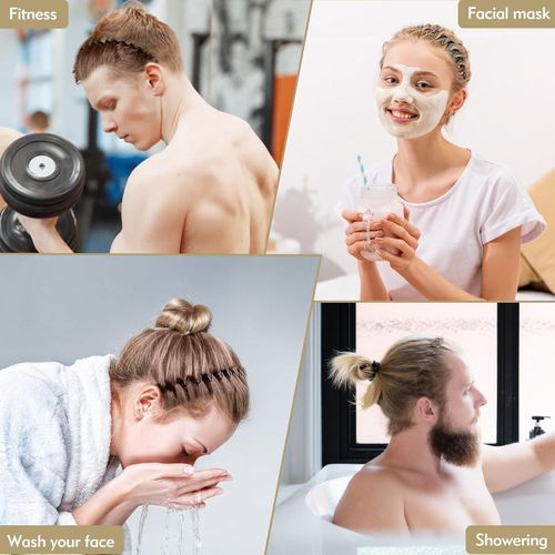 Metal Headband Feather Wavy Headband Unisex Black Wavy Polished Backwards Non-Slip Sports Hair Band for Women Men black One size