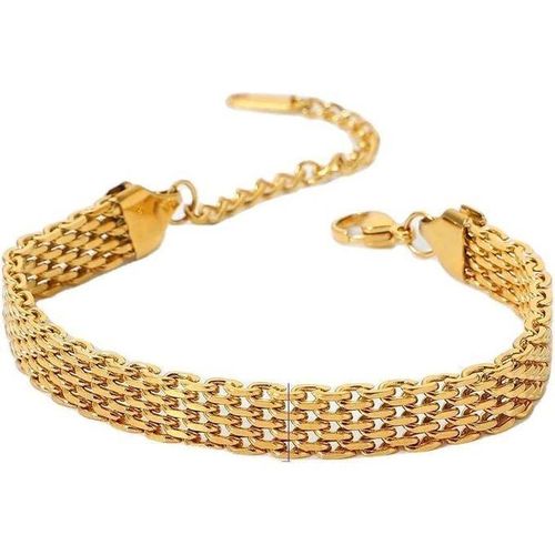 Stainless Steel Mesh Link Bracelet Italian Stainless Steel Bismarck Braided Herringbone Bracelet 8mm Christmas Valentines Day Gift for Women Shiny Surface