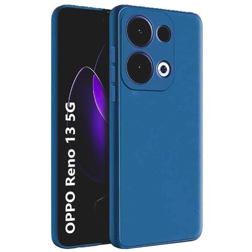 Reno 13 5G Case - Shockproof Liquid Silicone with Microfiber Interior & Camera Protection (Navy)