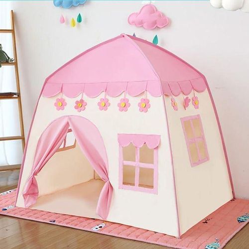 Toys Kids Play Tent Princess Castle Play Tent for Girls and Boys Toddler Playhouse Gift Indoor Outdoor 130cm x 100cm x 130cm Pink