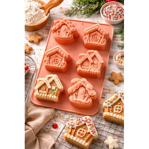 Unique silicone mold for making cakes and pies in wonderful house shapes