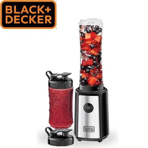 Black & Decker 300W 6 Piece Personal Compact Sports Blender/Smoothie Maker, Silver/Black - SBX300-B5
