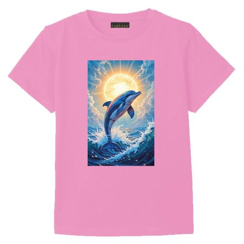 Dolphin Red Sea cotton T-shirt (Pink)Size(9-12Y)