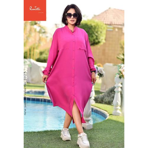 شميز تونك طويل لون فوشيا بزاير سي واى ضد تكسير