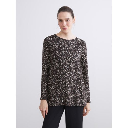 Crew Neck Patterned Blouse