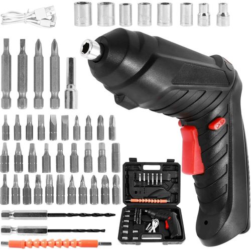 Electric Screwdriver, Cordless Screwdriver 47 PCS Power Screwdrivers Set, 3.6V Rechargeable and Rotating Cordless Electric Screwdriver with Built-in LED Work Light, USB Charging Easy to Use