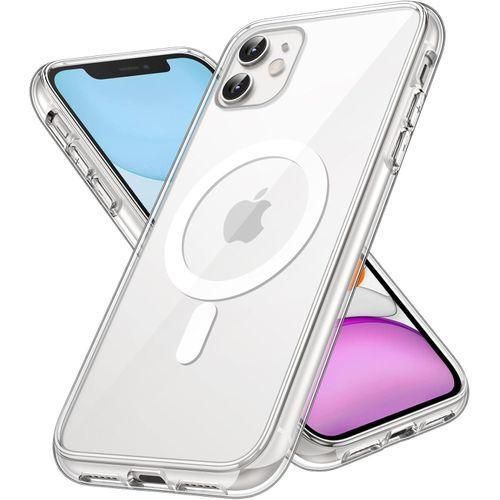 Magnetic Cover for iPhone 11 6.1 Inches Compatible with MagSafe Wireless Charging, Phone Case Bumper Shockproof, Scratch-Resistant Back Transparent (Transparent)