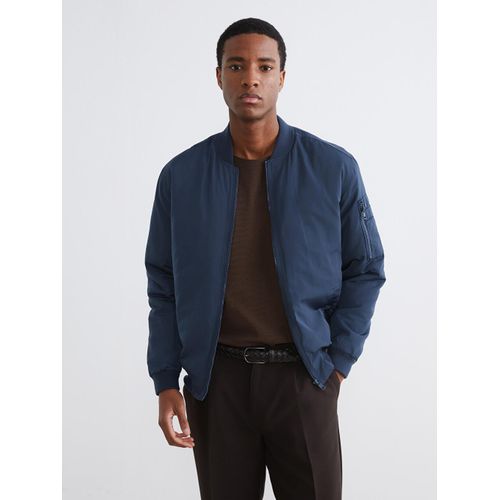 Regular Fit Baseball Collar Men's Bomber Jacket