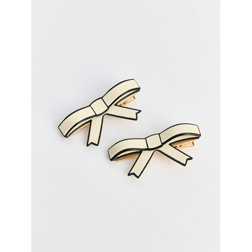 Bow Patterned Women's Hair Clip Set 2 Pack