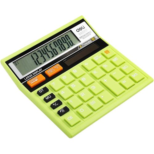 E39231F 120 Steps Check 12 Digits Dual Power Calculator Green