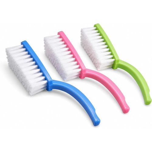 Multipurpose Cleaning Brush Set with Plastic Handle - 3 Pieces....