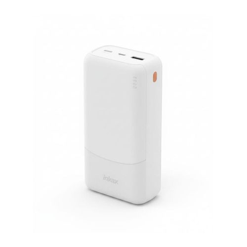 Inkax PB-21 30000mAh Power Bank with Indicator Lights, USB & Type-C Output Micro Port, 2.4A Fast Charging, Compact Portable External Battery Compatible with All Devices– White