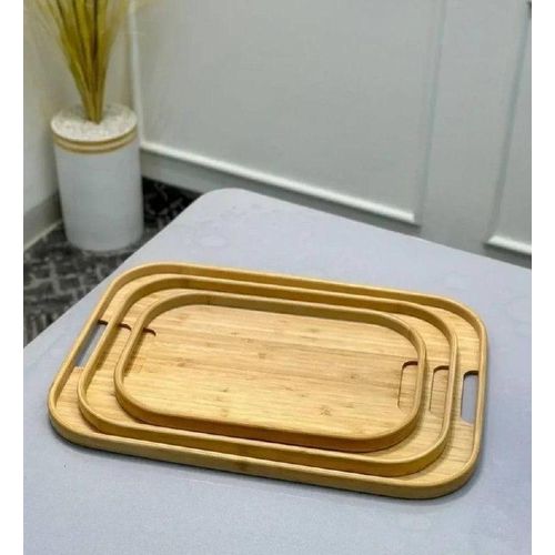 A Set Of Modern Wooden Serving Trays, The Latest Model - 3 Pieces