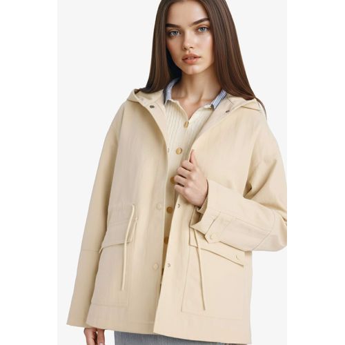 Regular Fit Waterproof Hooded Pocketed Raincoat