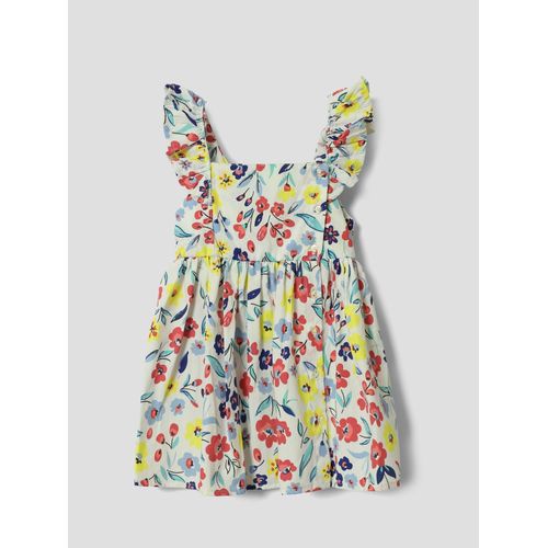 Square Collar Floral Girl's Poplin Dress