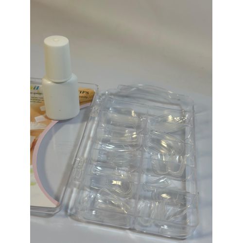 maya accessories 100-Piece Nail Adhesive Glue Tapes Clear Acrylic Nail flase nails for women and girl + Super Nail Glue – Professional Strong Adhesive for Press On Nails